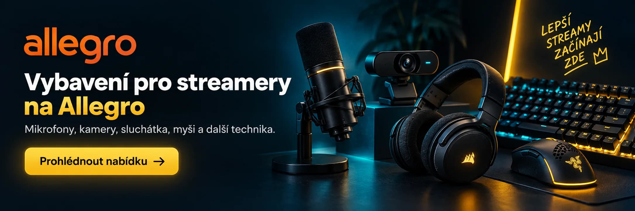 Vybavení pro streamery na Allegro